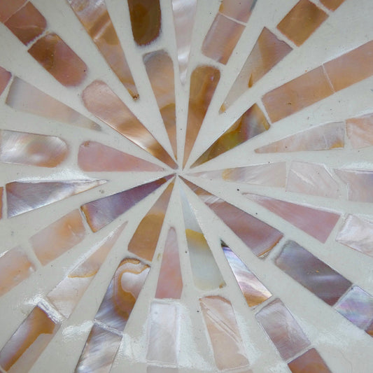 Cream Coconut Bowl with Mother of Pearl Inlay