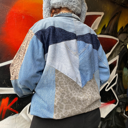 Reworked Denim Patchwork Jacket Carhartt-Style 3