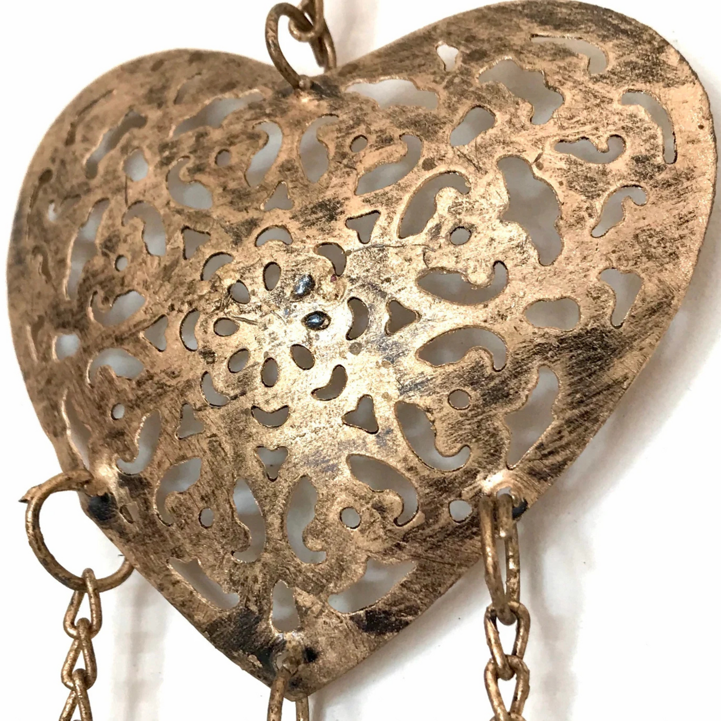 Hanging Brass Heart Wind Chime