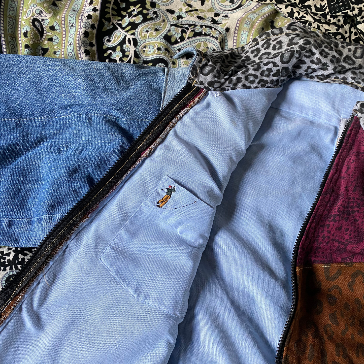 Reworked Denim Patchwork Jacket Carhartt-Style 5