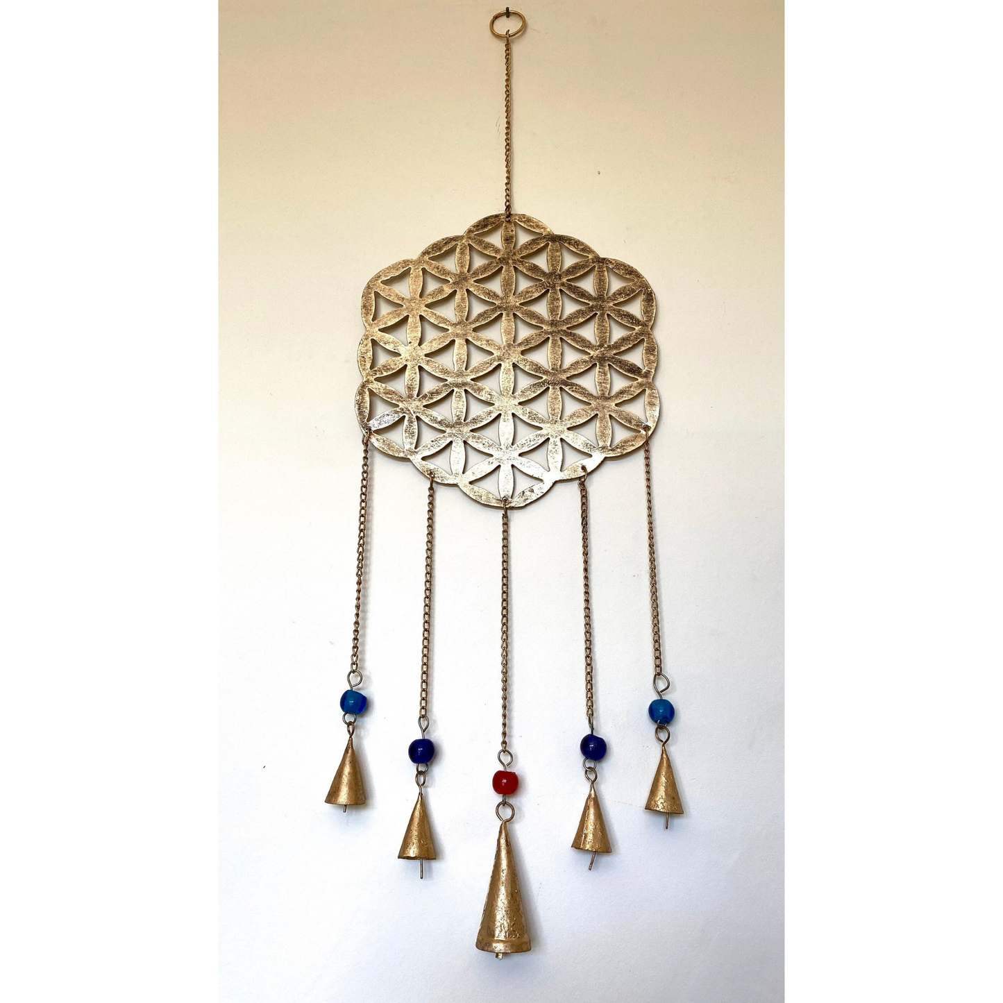 Hanging Brass Flower of Life Wind Chime