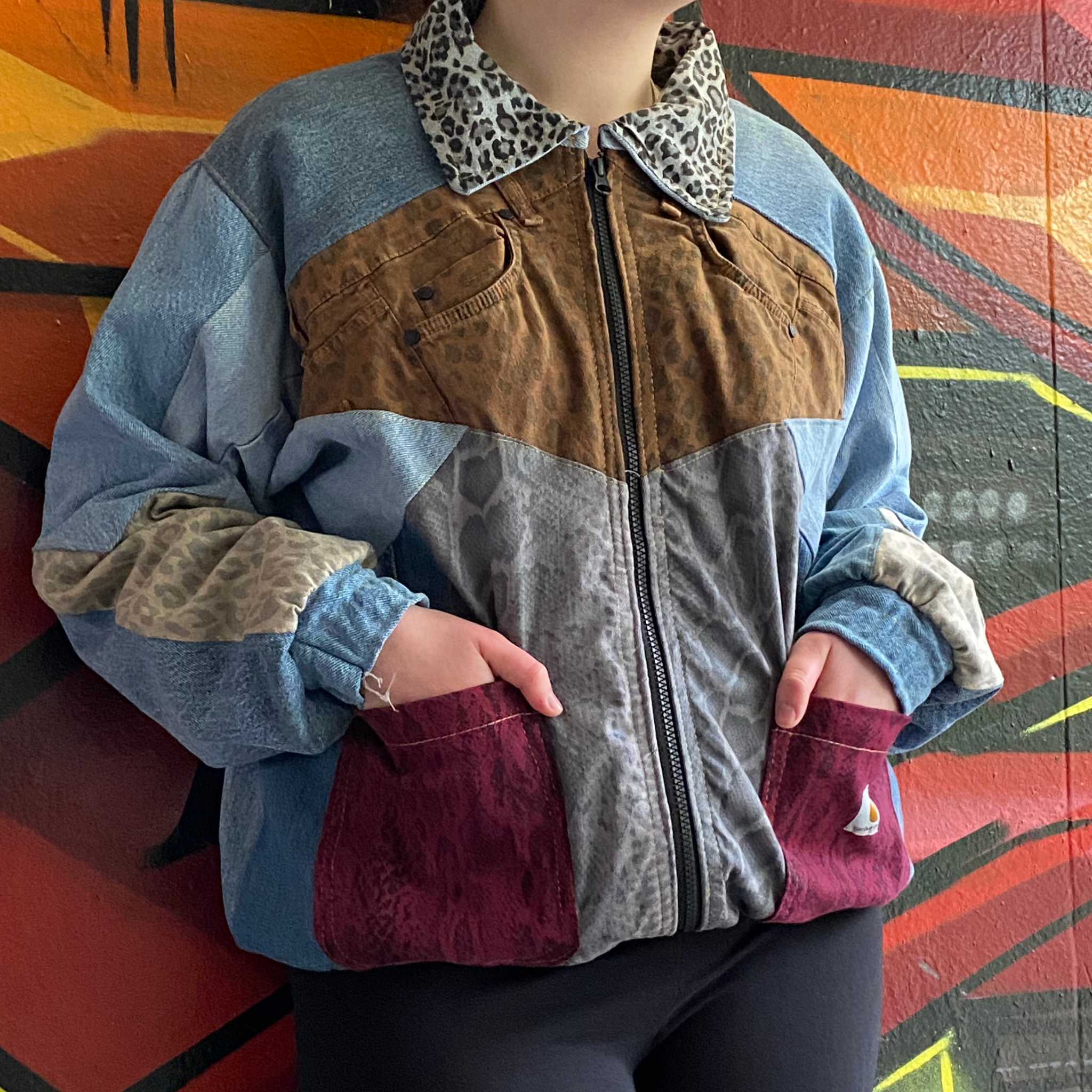 Reworked Denim Patchwork Jacket Carhartt-Style 8 – Treezas