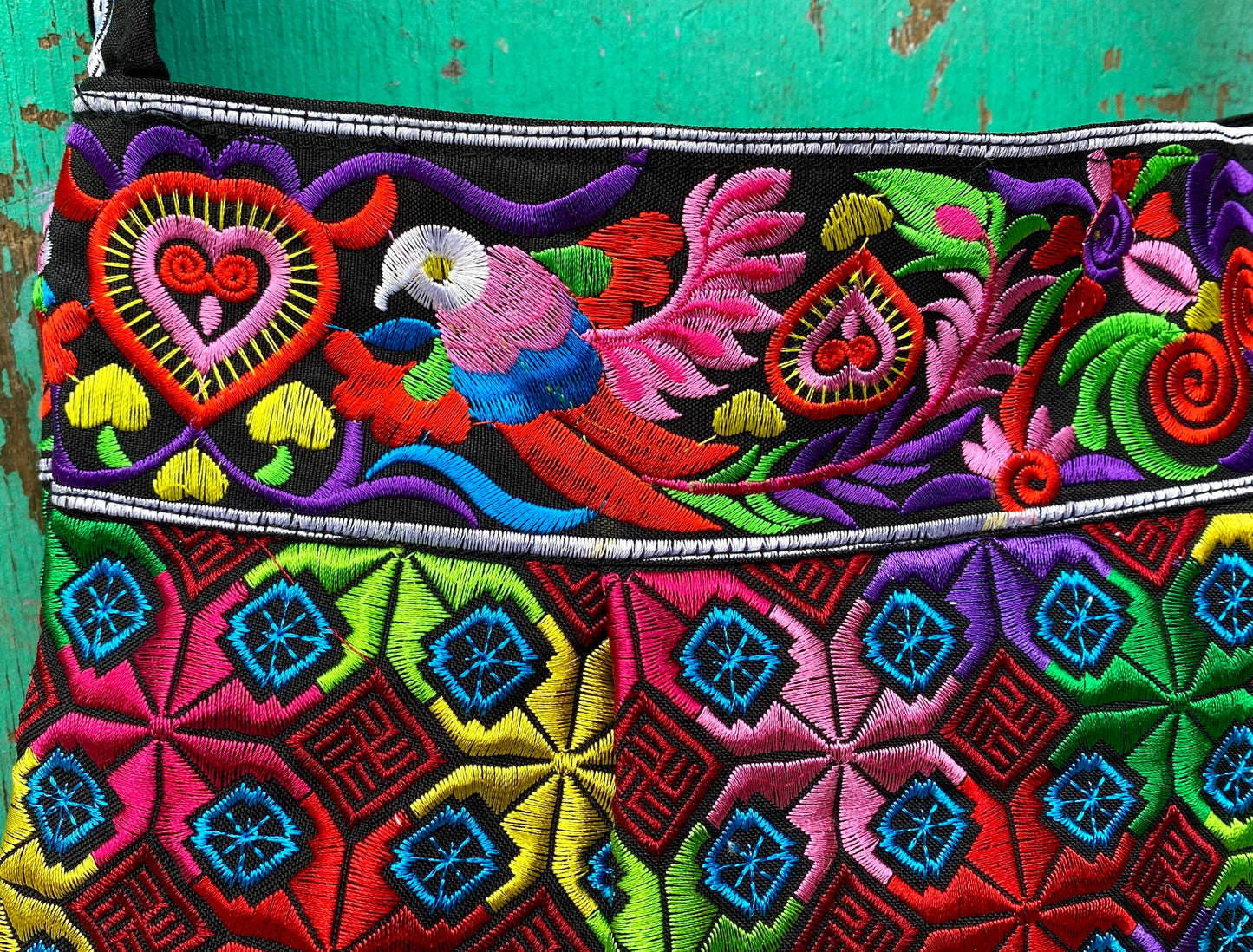 Colourful Embroidered Hmong Shoulder Bag