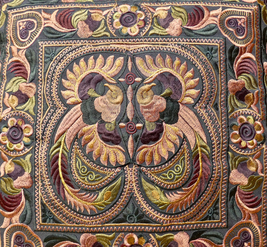 Mocha Embroidered Thai Cushion Cover