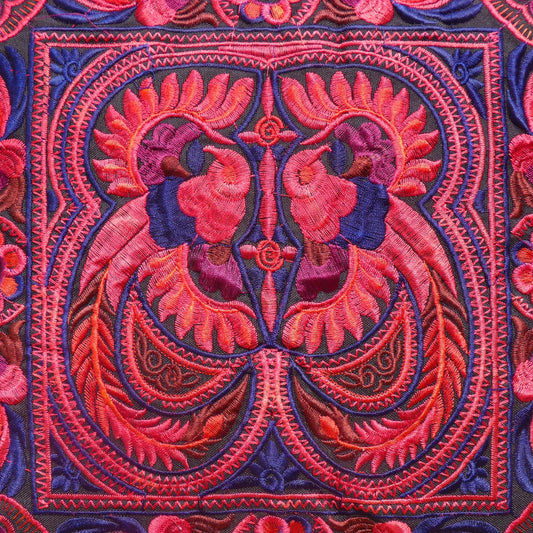 Red Embroidered Thai Cushion Cover