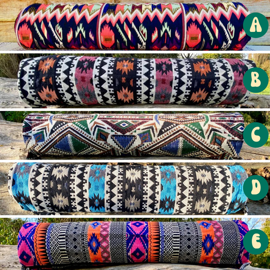 Woven Cotton Dramatic Geometric Yoga Mat Bag