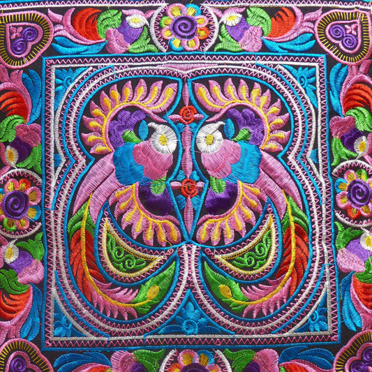 Multi-Coloured Embroidered Thai Cushion Cover
