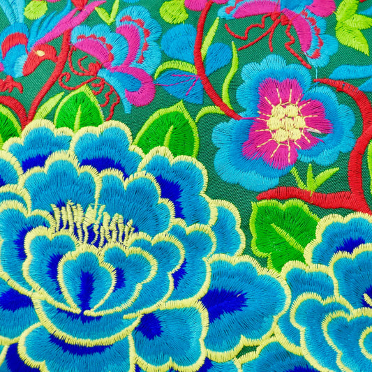 Chrysanthemum Embroidered Thai Cushion Cover