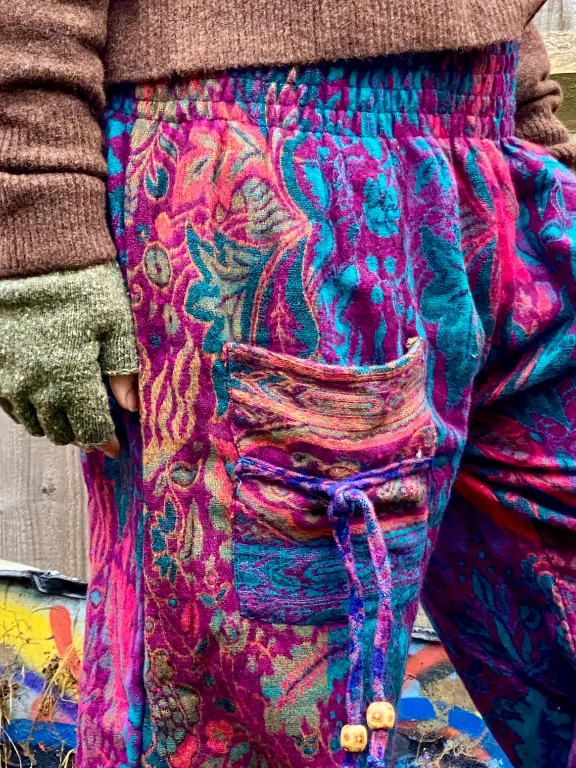 Cosy Warm Winter Blanket Trousers - Anemone