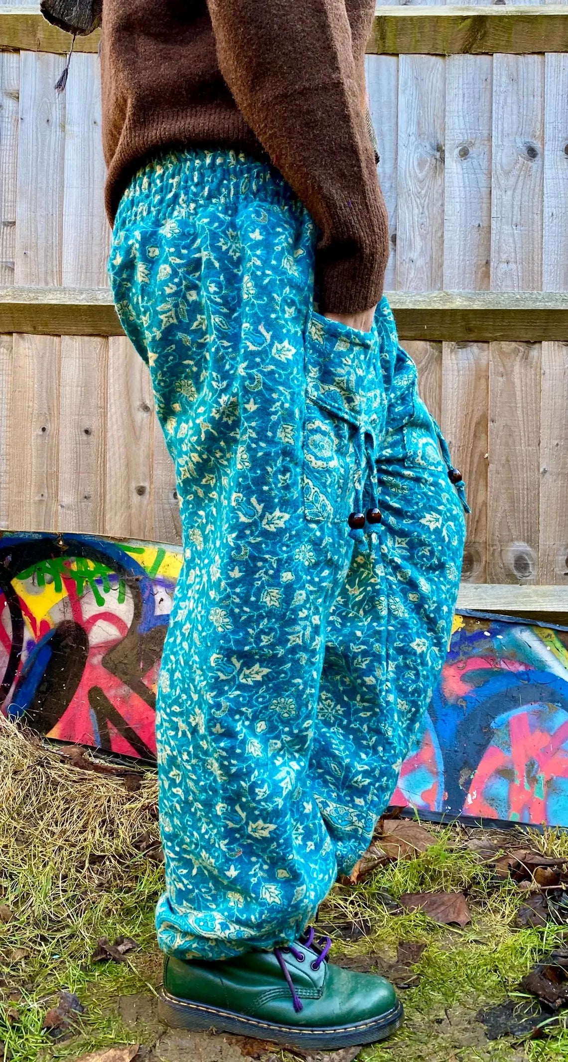 Extra Thick Cosy Warm Winter Blanket Trousers - Turquoise