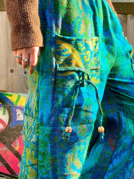 Cosy Warm Winter Blanket Trousers - Limeflower