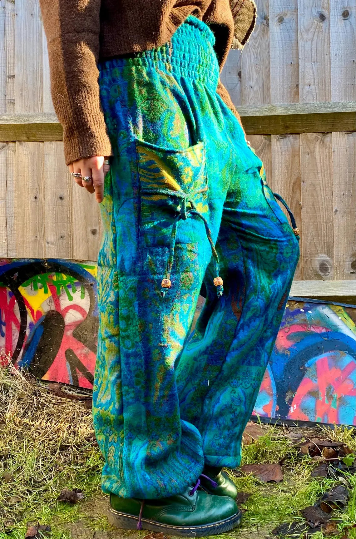 Cosy Warm Winter Blanket Trousers - Limeflower