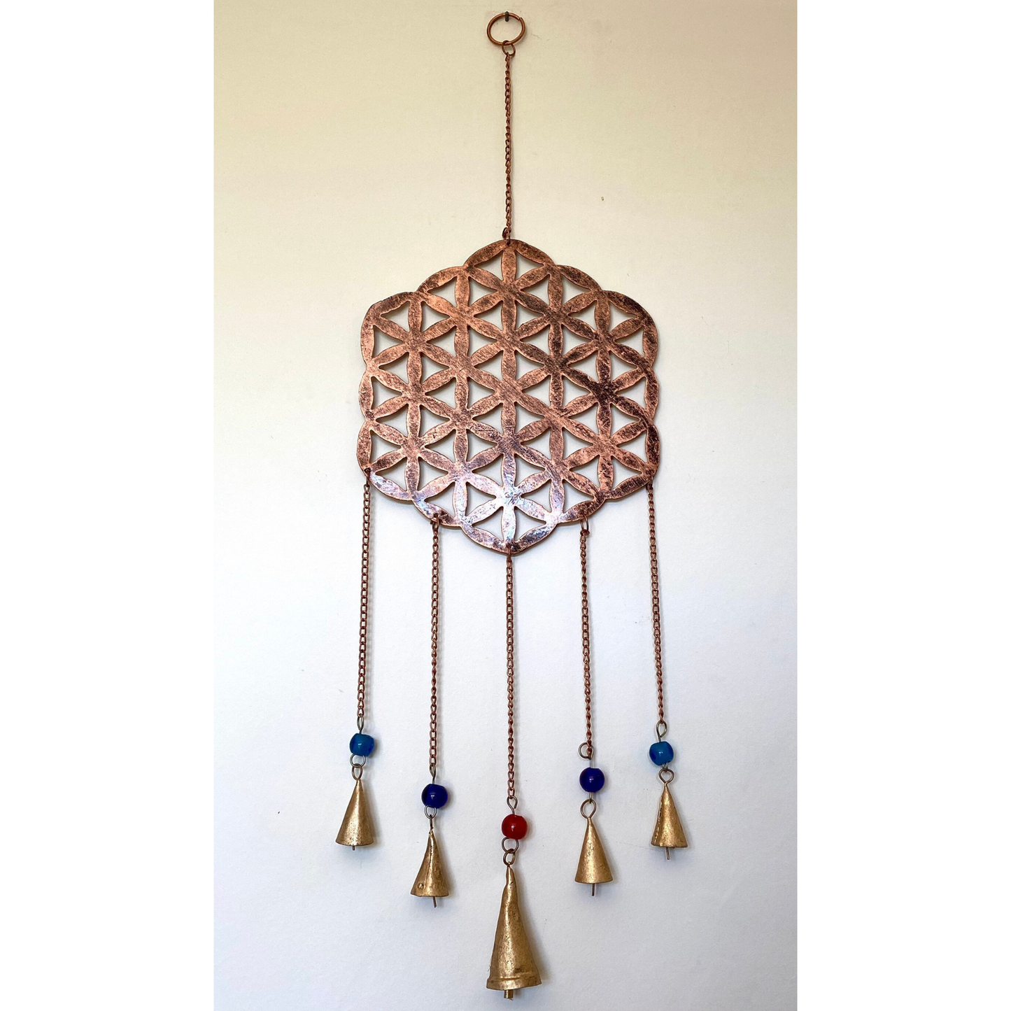 Hanging Brass Flower of Life Wind Chime