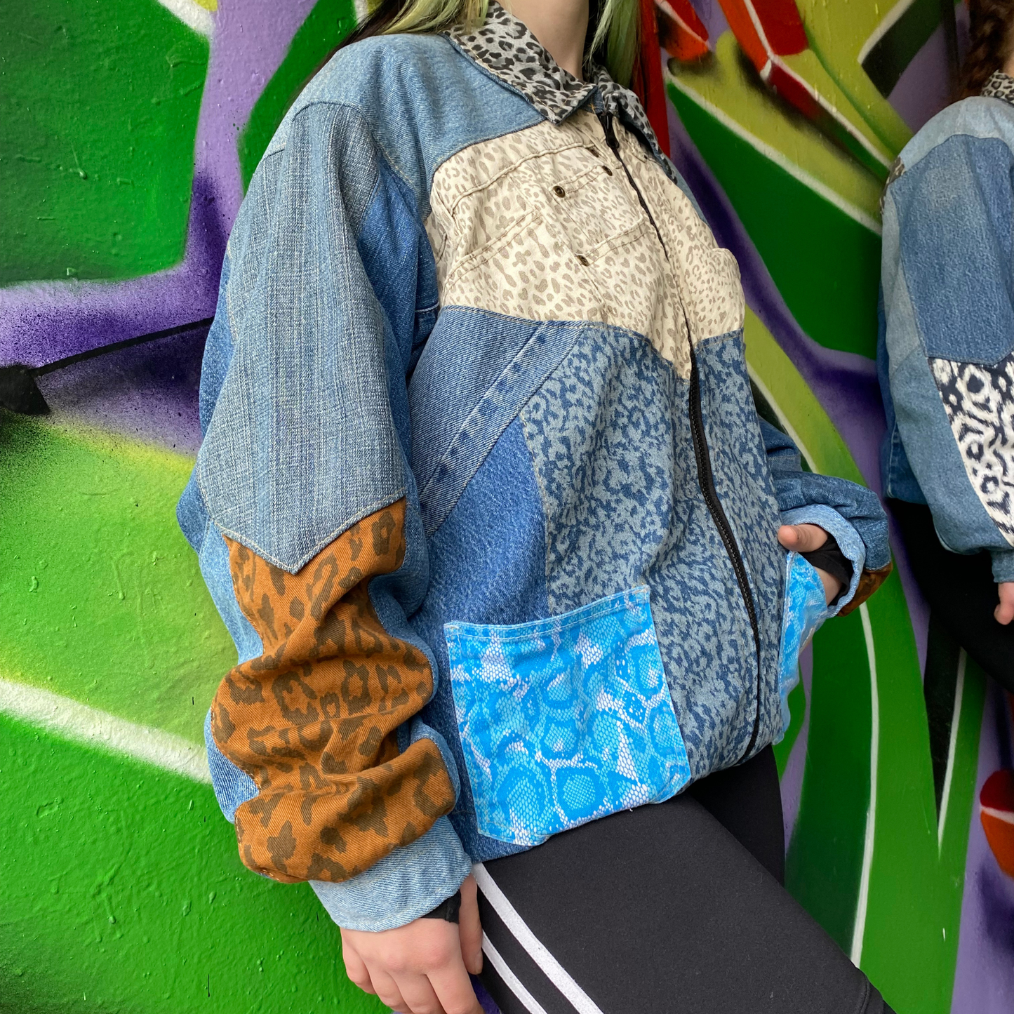 Reworked Denim Patchwork Jacket Carhartt-Style 6