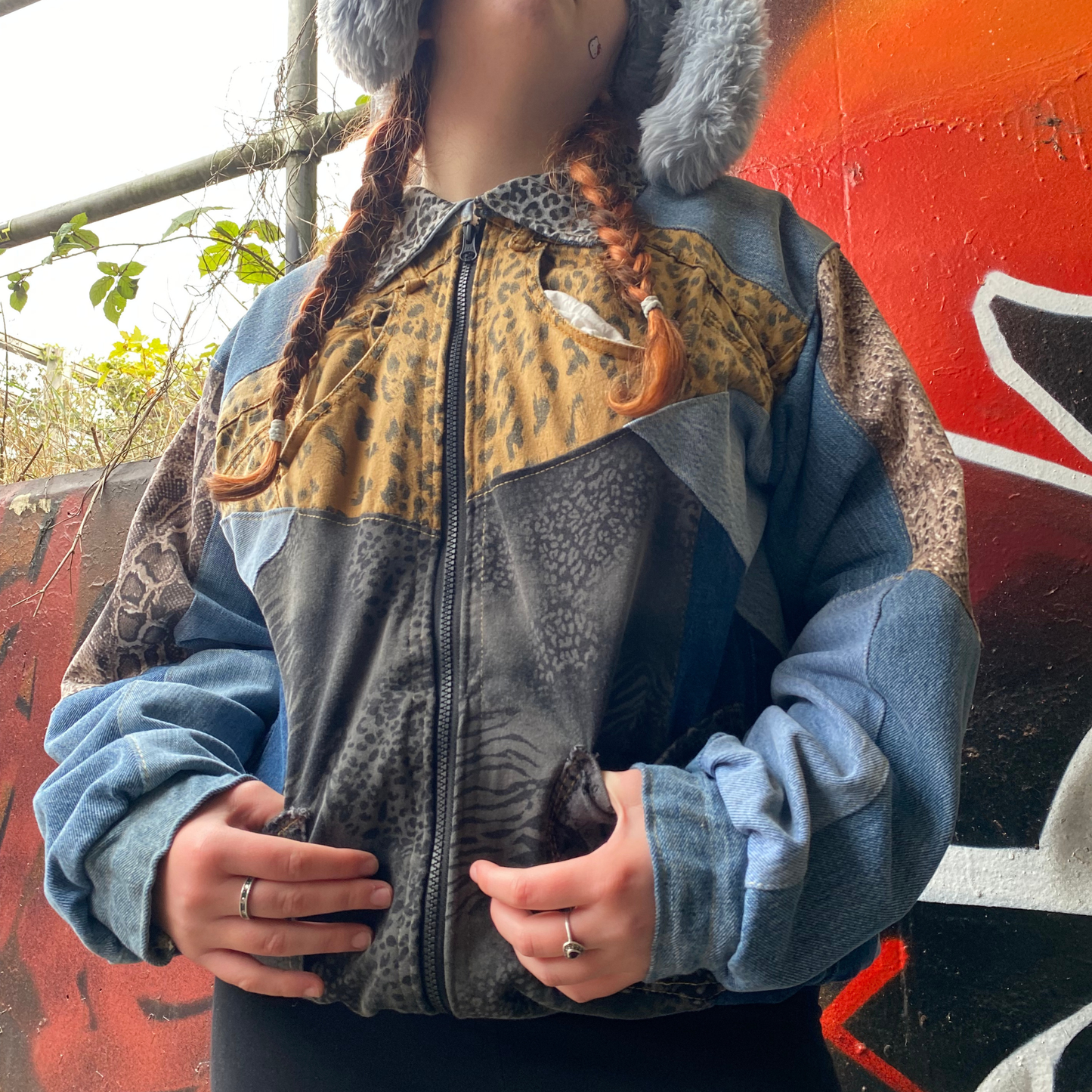 Reworked Denim Patchwork Jacket Carhartt-Style 3