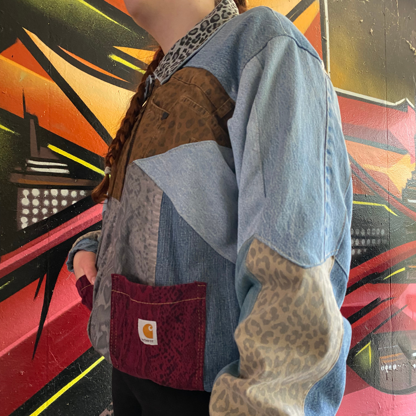 Reworked Denim Patchwork Jacket Carhartt-Style 8