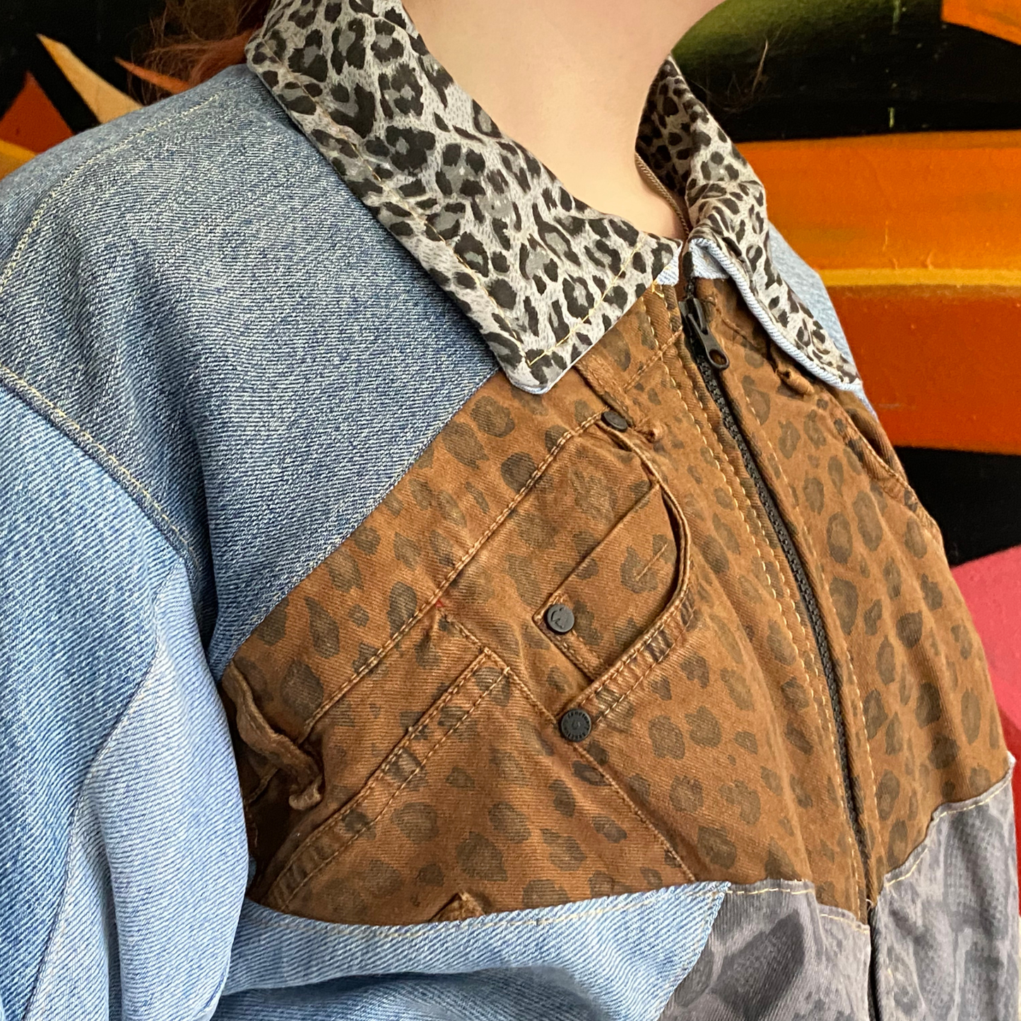 Reworked Denim Patchwork Jacket Carhartt-Style 8