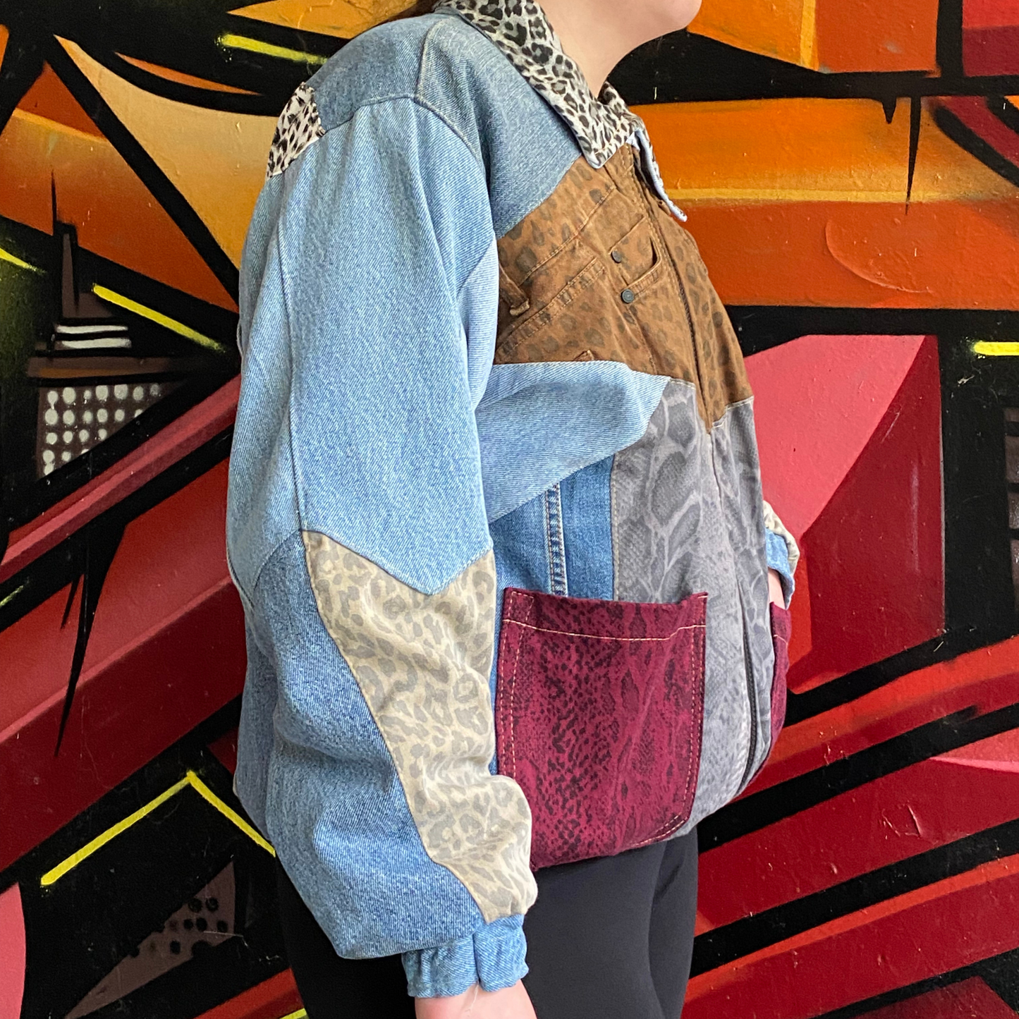 Reworked Denim Patchwork Jacket Carhartt-Style 8