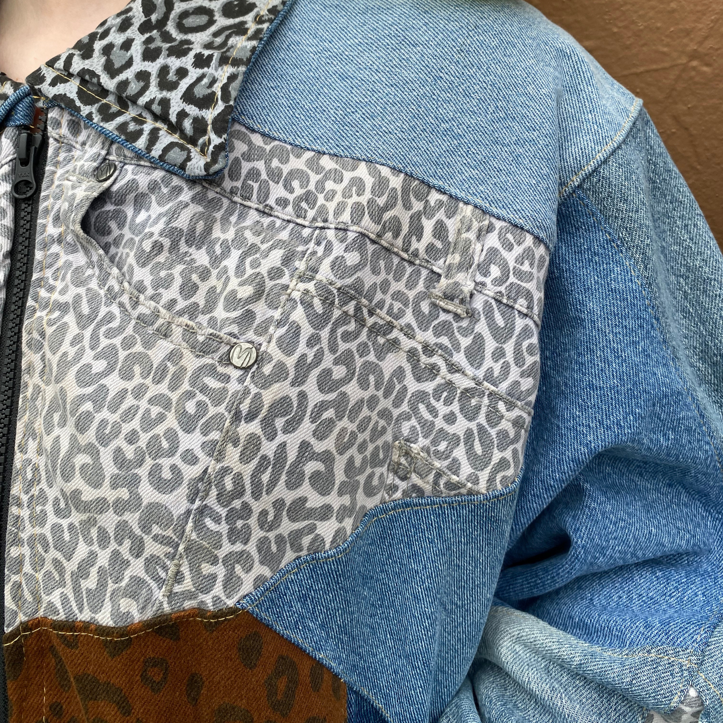 Reworked Denim Patchwork Jacket Carhartt-Style 1