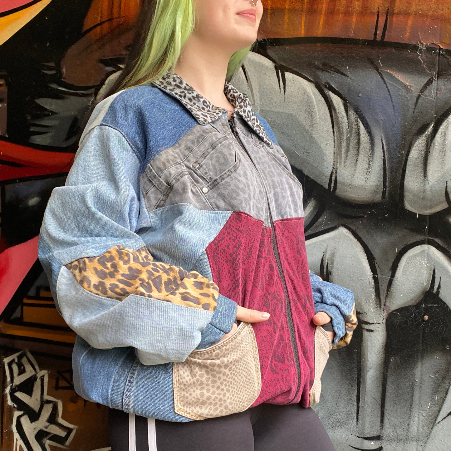 Reworked Denim Patchwork Jacket Carhartt-Style 7