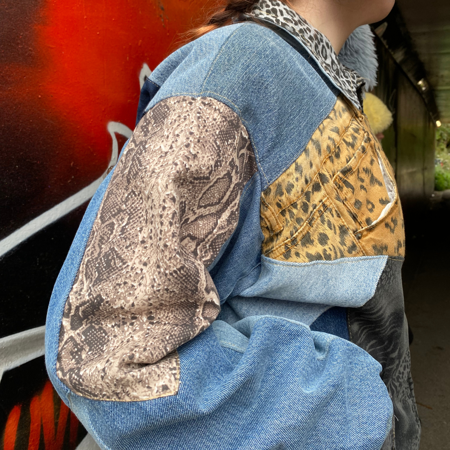 Reworked Denim Patchwork Jacket Carhartt-Style 3