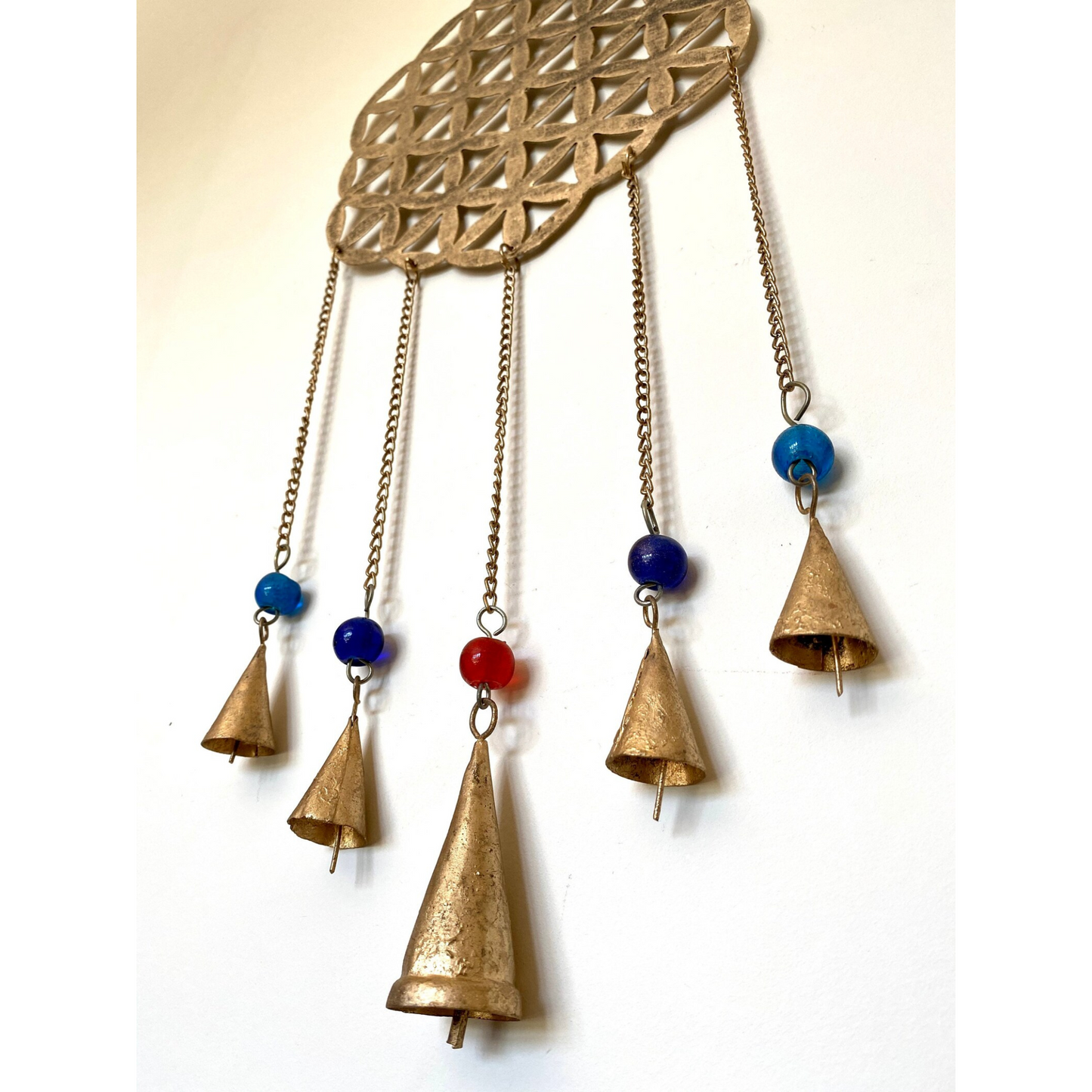 Hanging Brass Flower of Life Wind Chime