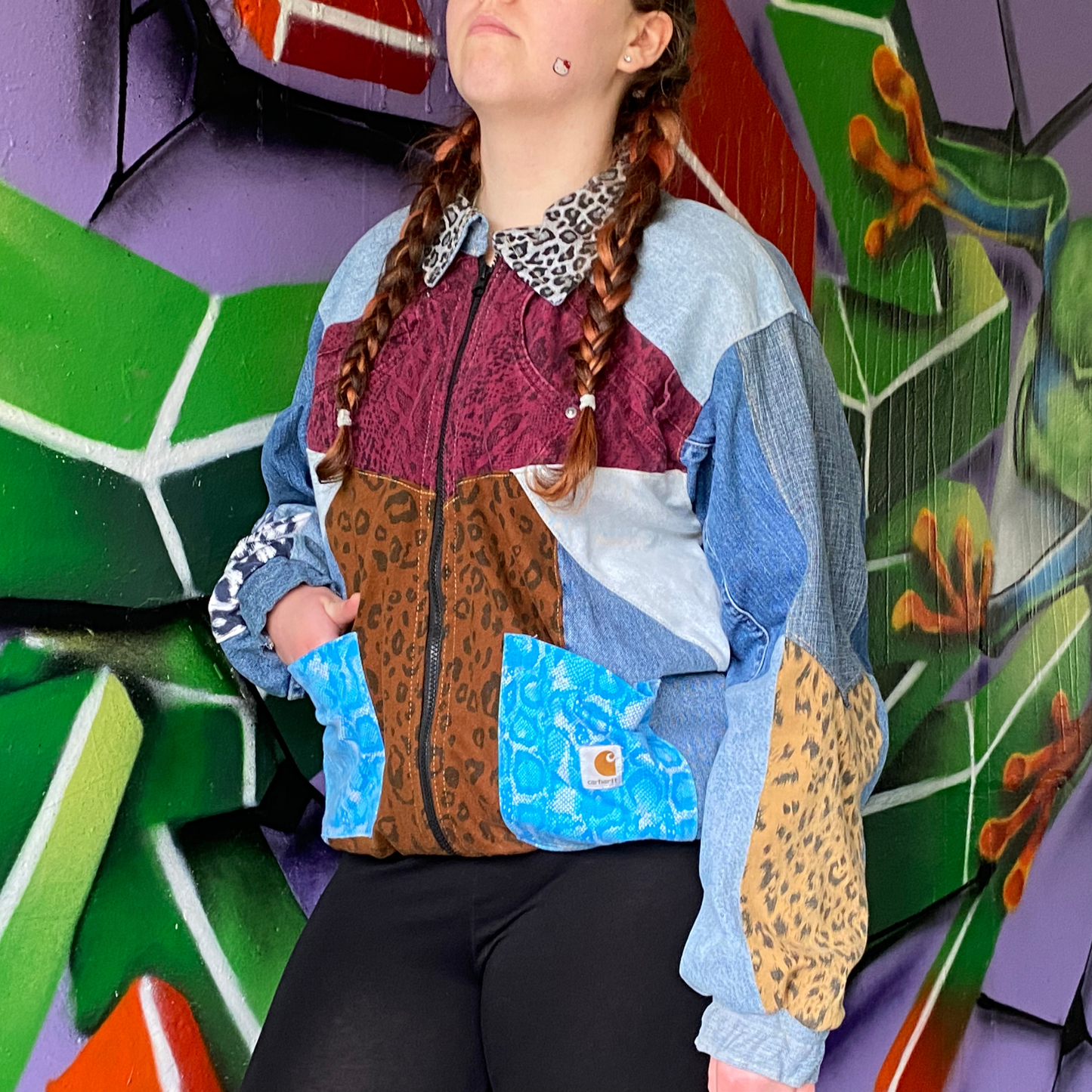 Reworked Denim Patchwork Jacket Carhartt-Style 5