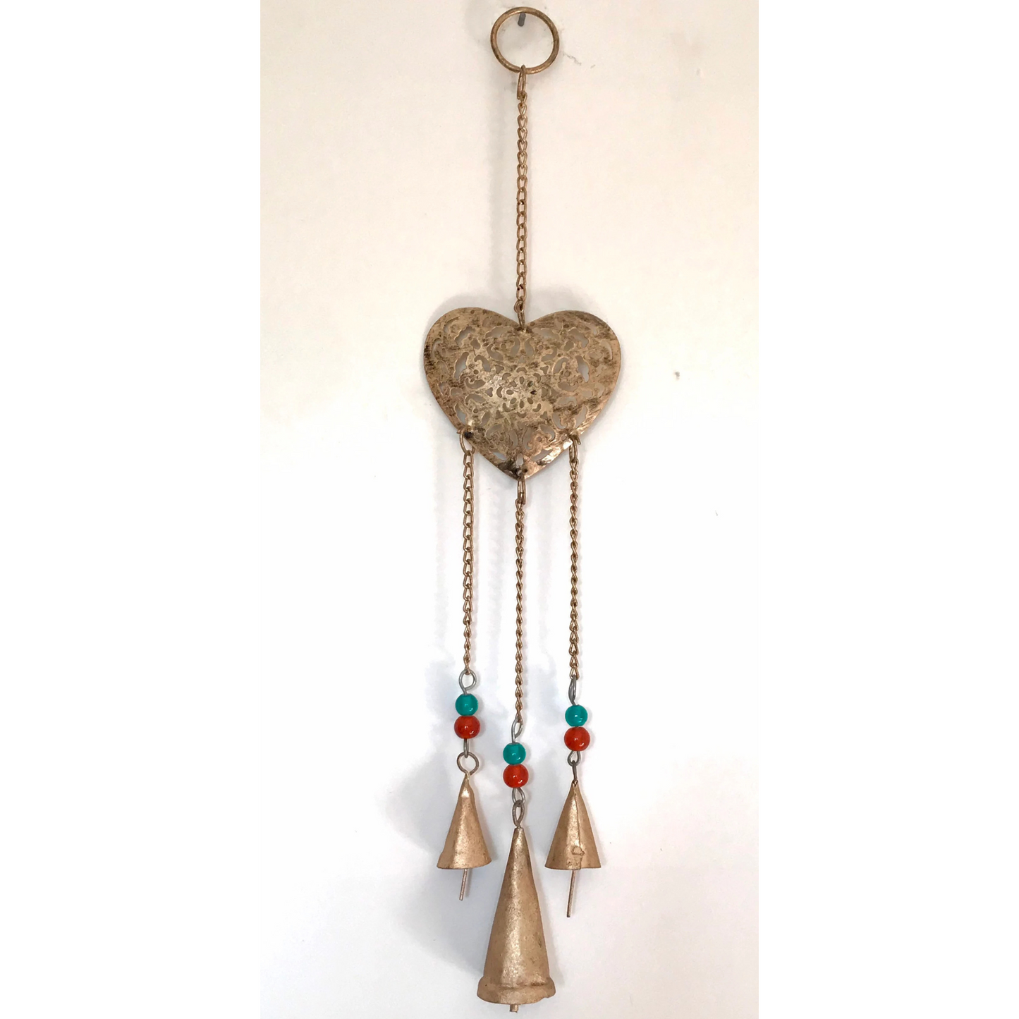 Hanging Brass Heart Wind Chime