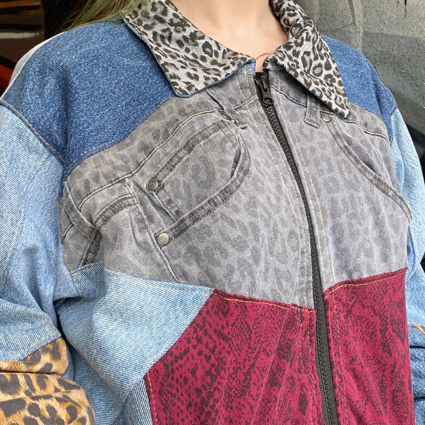 Reworked Denim Patchwork Jacket Carhartt-Style 7