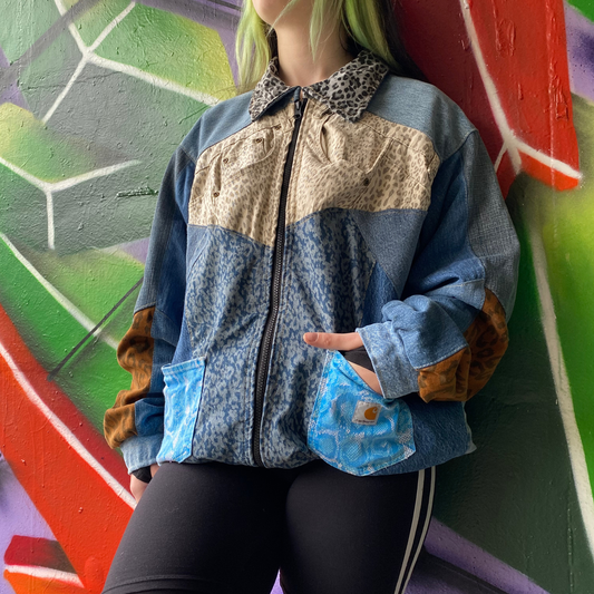 Reworked Denim Patchwork Jacket Carhartt-Style 6