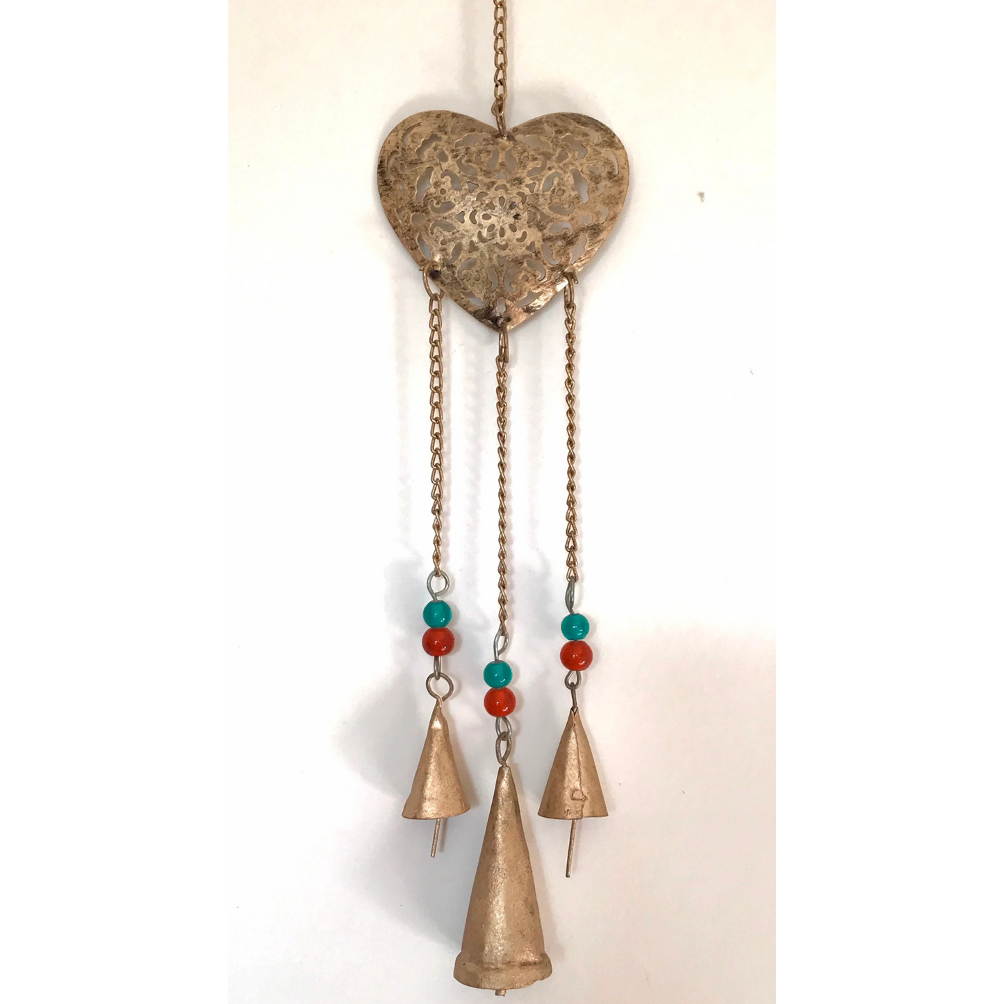 Hanging Brass Heart Wind Chime