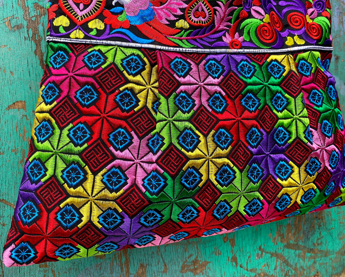 Colourful Embroidered Hmong Shoulder Bag