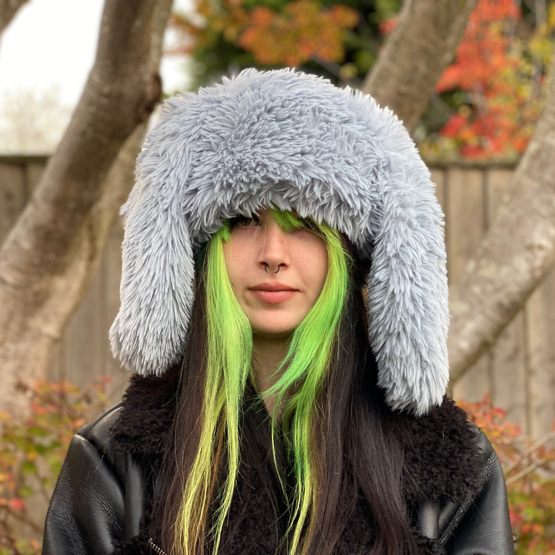Warm Fluffy Floppy Rabbit Hat