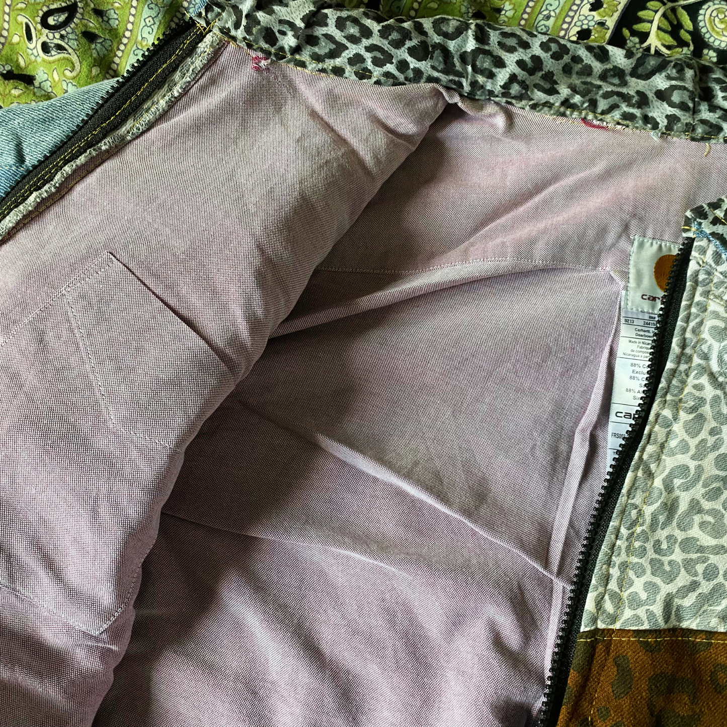 Reworked Denim Patchwork Jacket Carhartt-Style 1