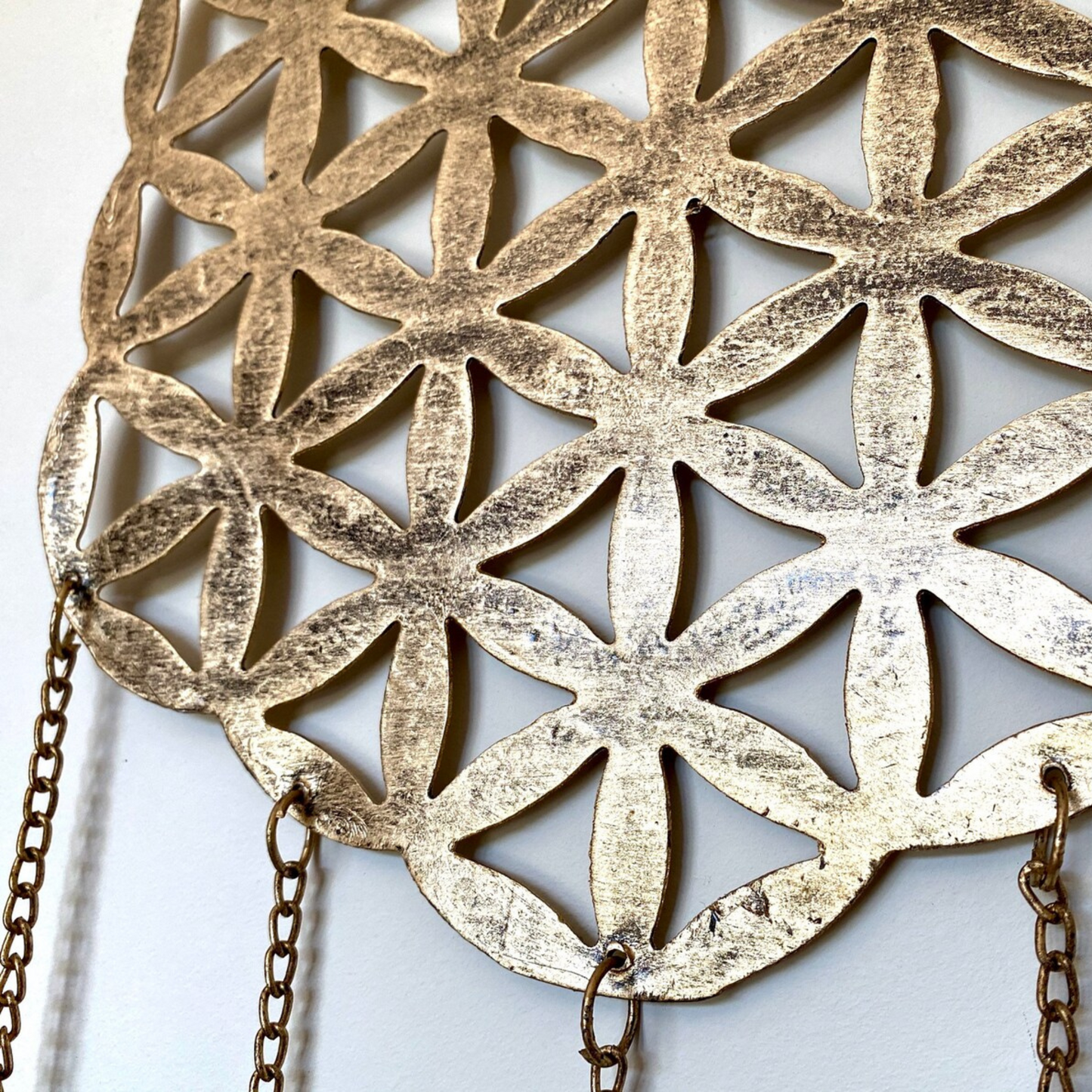 Hanging Brass Flower of Life Wind Chime