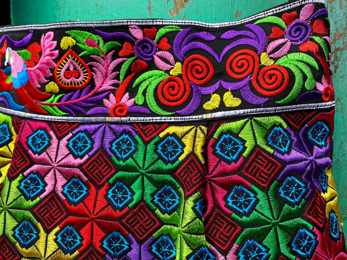 Colourful Embroidered Hmong Shoulder Bag