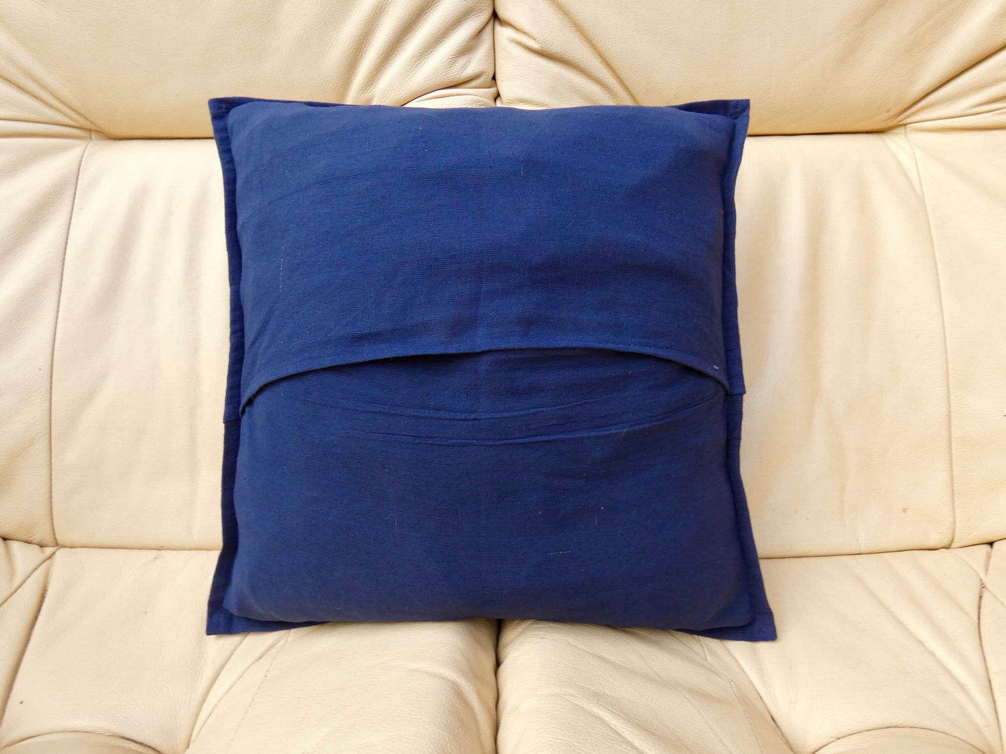 Blue Floral Kantha Cushion Cover