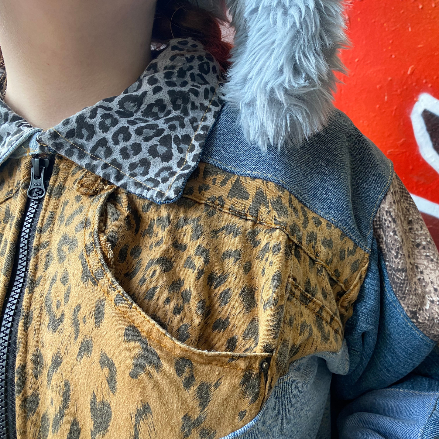 Reworked Denim Patchwork Jacket Carhartt-Style 3