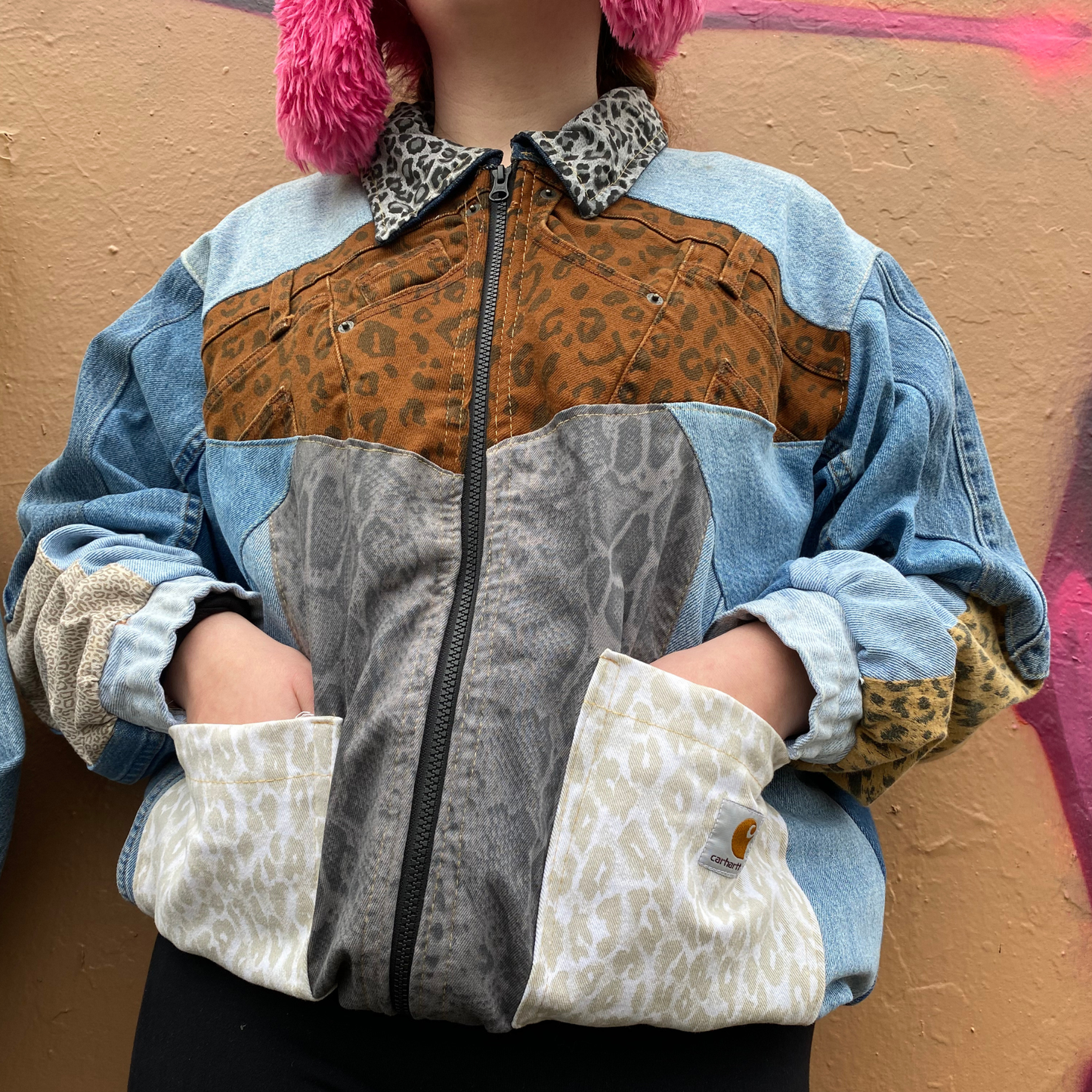 Reworked Denim Patchwork Jacket Carhartt-Style 2