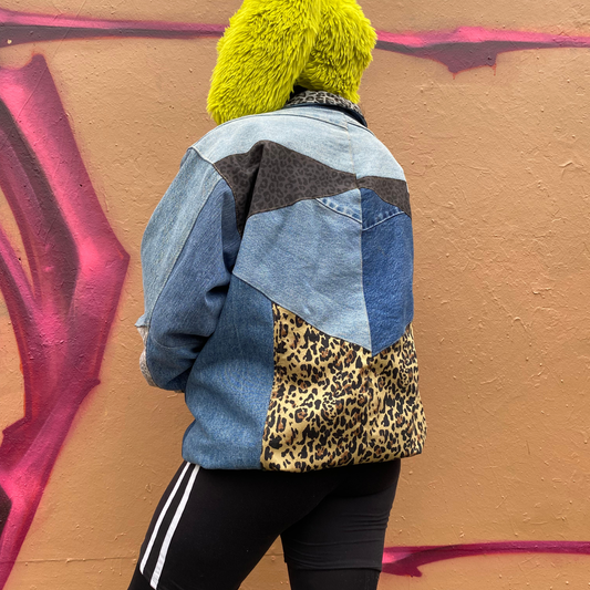 Reworked Denim Patchwork Jacket Carhartt-Style 1