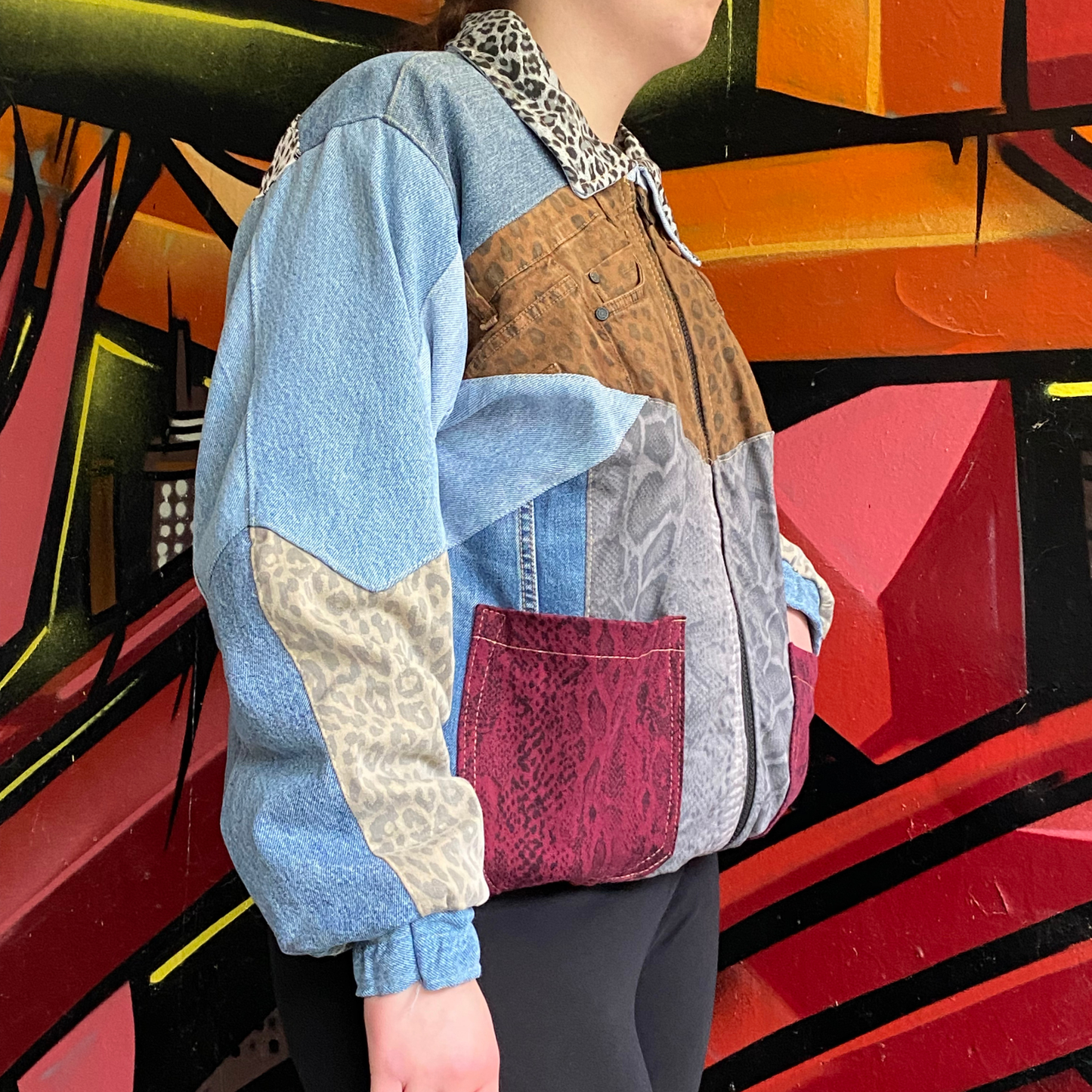 Reworked Denim Patchwork Jacket Carhartt-Style 8