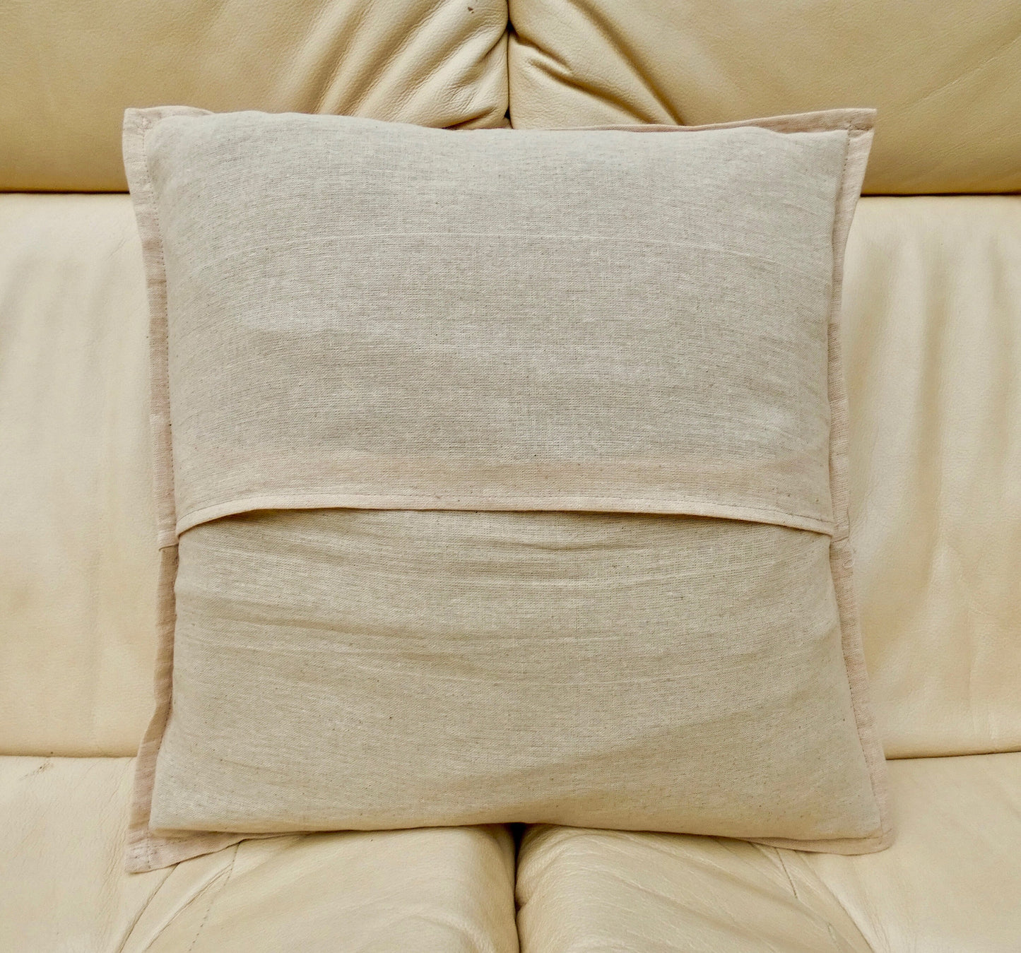 Beige Floral Kantha Cushion Cover