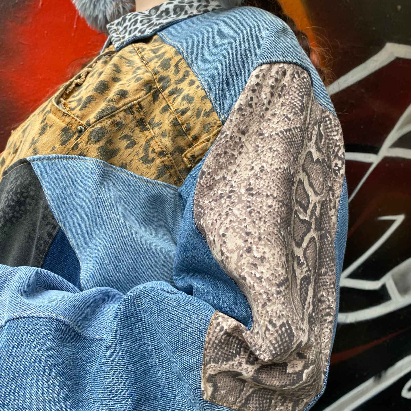 Reworked Denim Patchwork Jacket Carhartt-Style 3