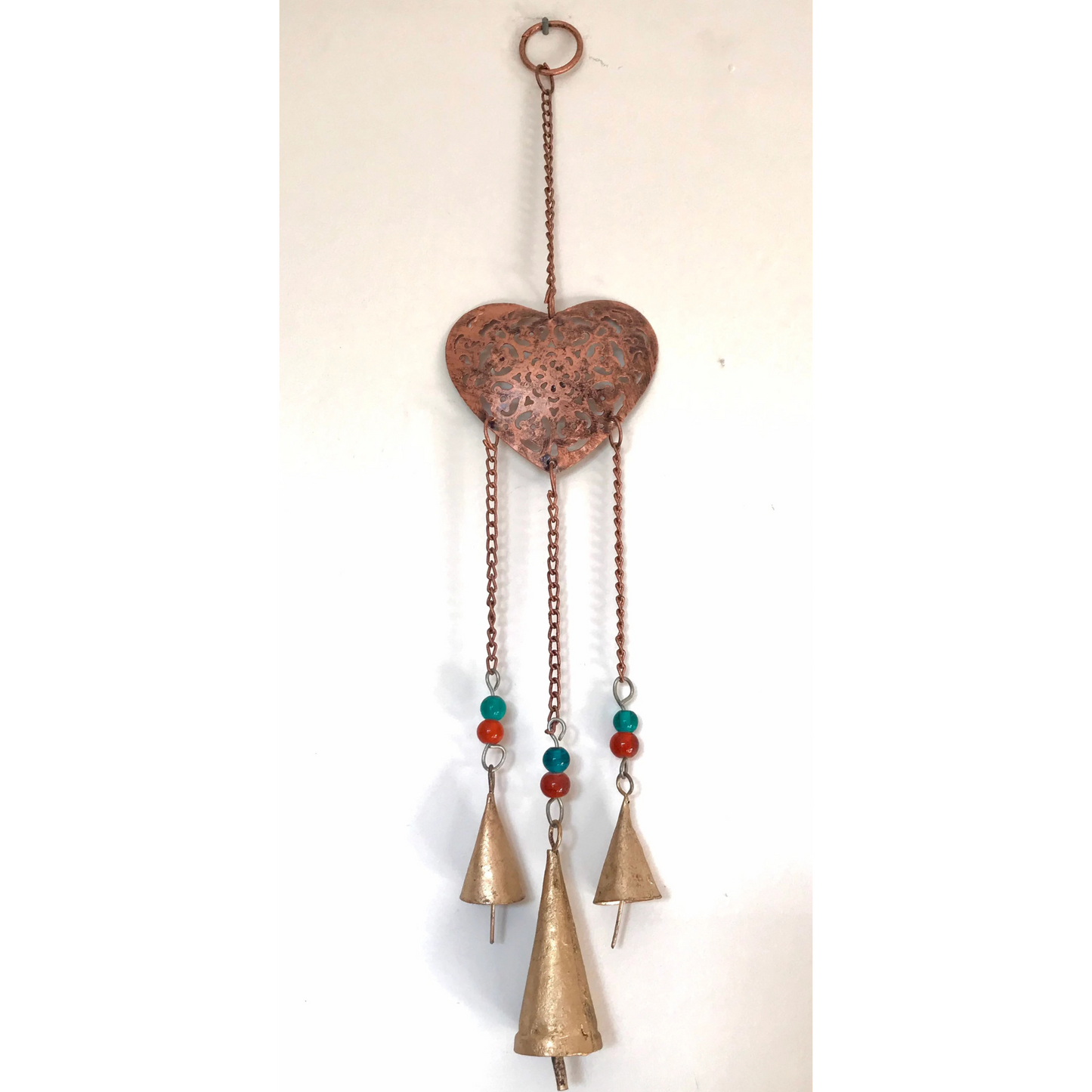 Hanging Brass Heart Wind Chime