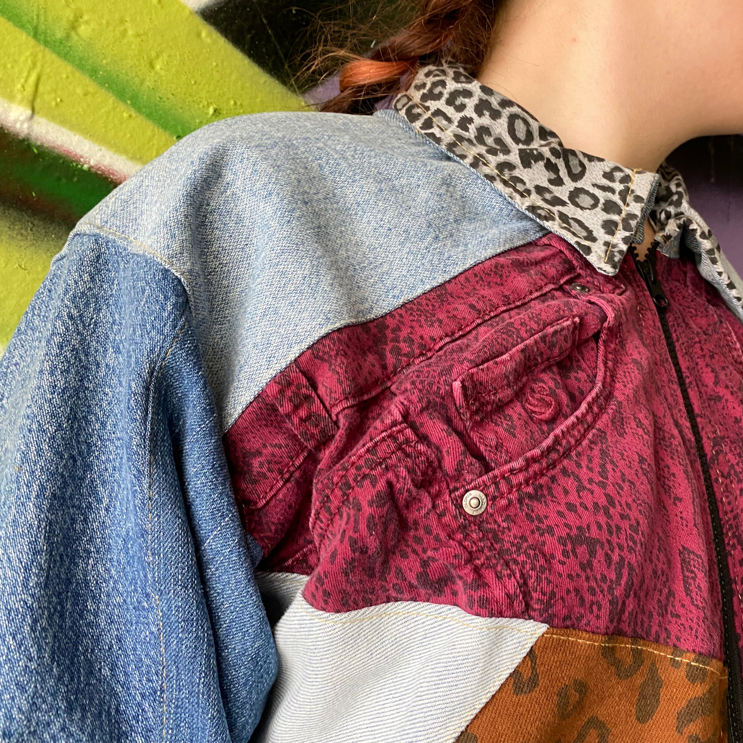 Reworked Denim Patchwork Jacket Carhartt-Style 5