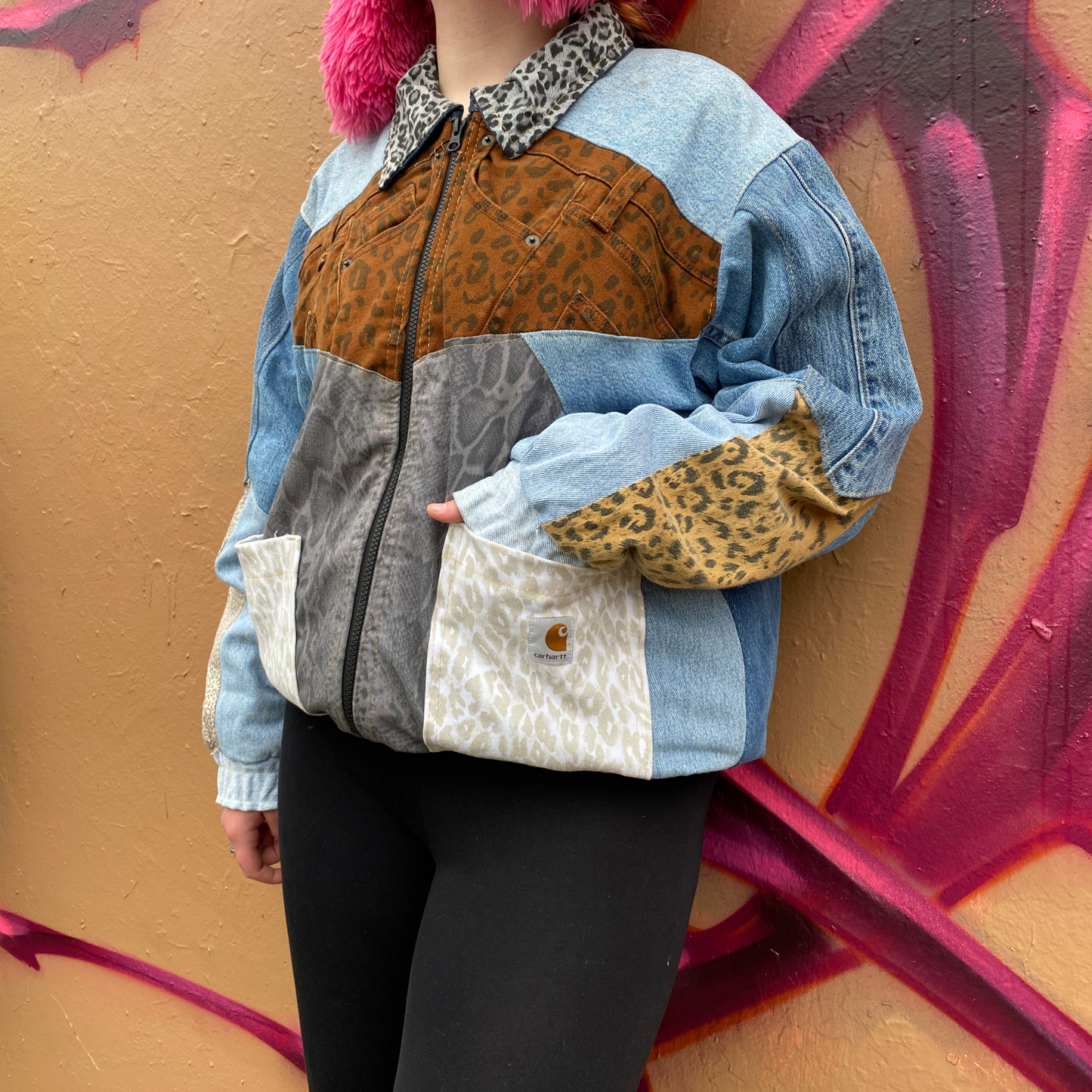 Reworked Denim Patchwork Jacket Carhartt-Style 2