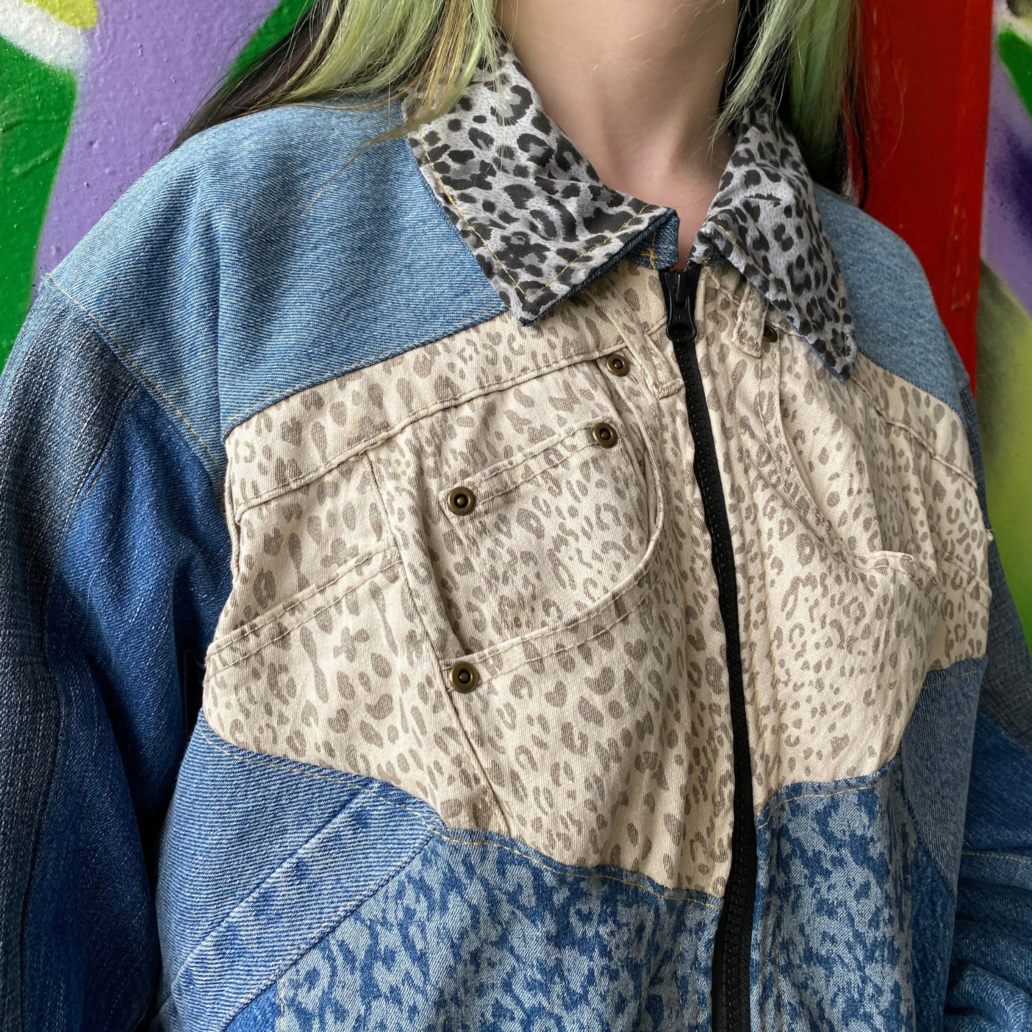 Reworked Denim Patchwork Jacket Carhartt-Style 6