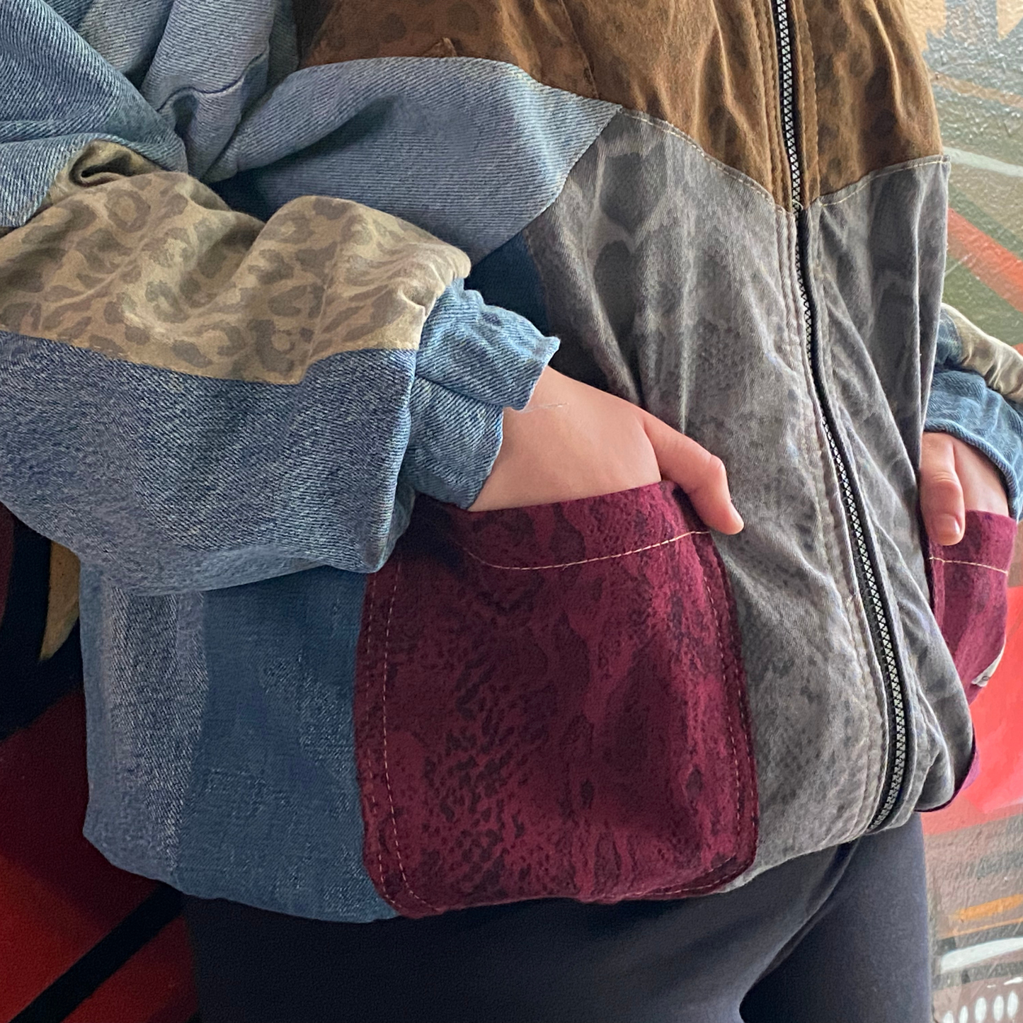 Reworked Denim Patchwork Jacket Carhartt-Style 8