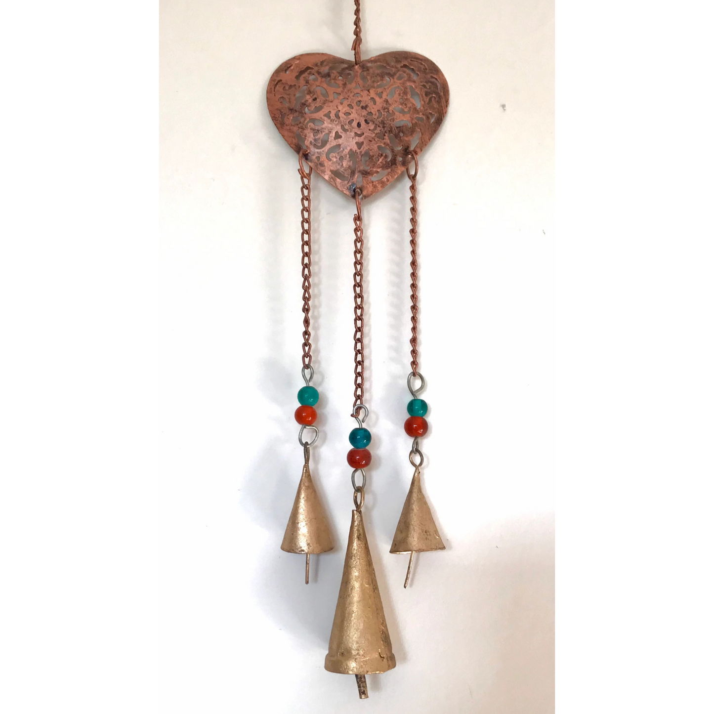 Hanging Brass Heart Wind Chime