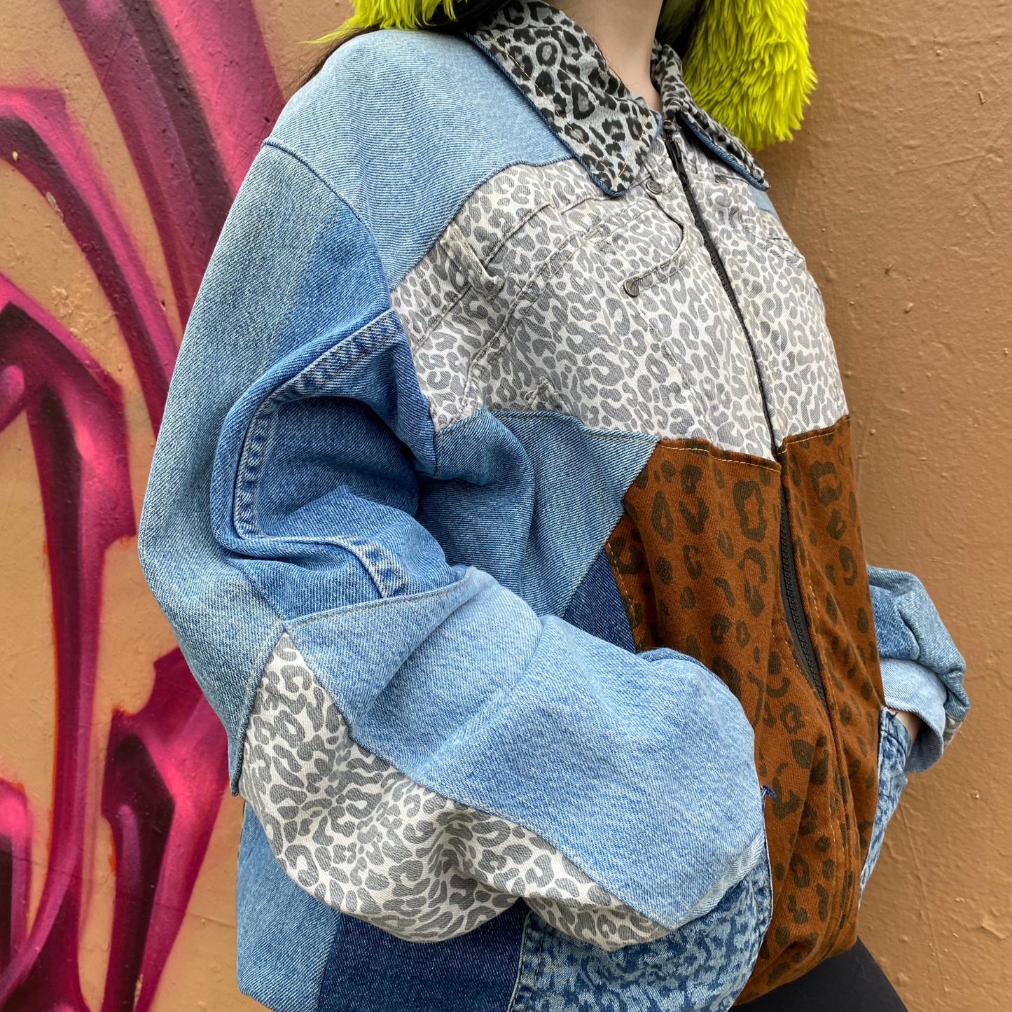 Reworked Denim Patchwork Jacket Carhartt-Style 1